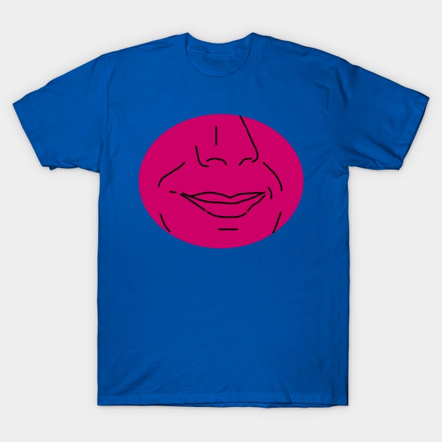 Funny Smiling Man Outline T-Shirt by ellenhenryart